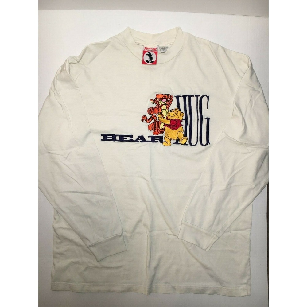 Mickey Inc Shirt Vintage 1990's Made Singapore Long Sleeve Pooh/Tiger Bear Hug